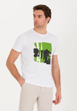 Beyaz Bisiklet Yaka Slim Fit T-Shirt