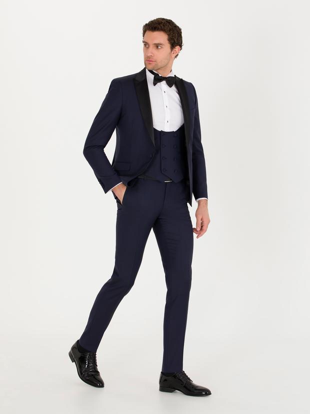 Lacivert Ekstra Slim Fit Takım Elbise
