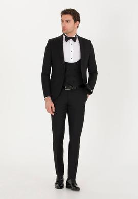 Siyah Ekstra Slim Fit Takım Elbise