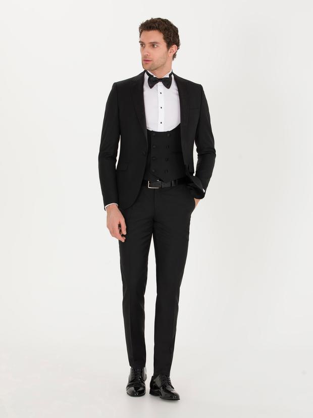 Siyah Ekstra Slim Fit Takım Elbise