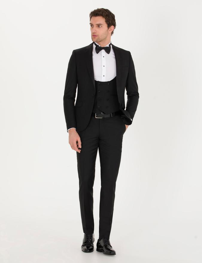 Siyah Ekstra Slim Fit Takım Elbise