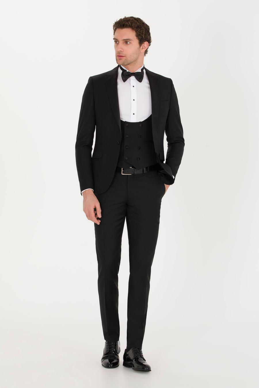 Siyah Ekstra Slim Fit Takım Elbise - 50267709050