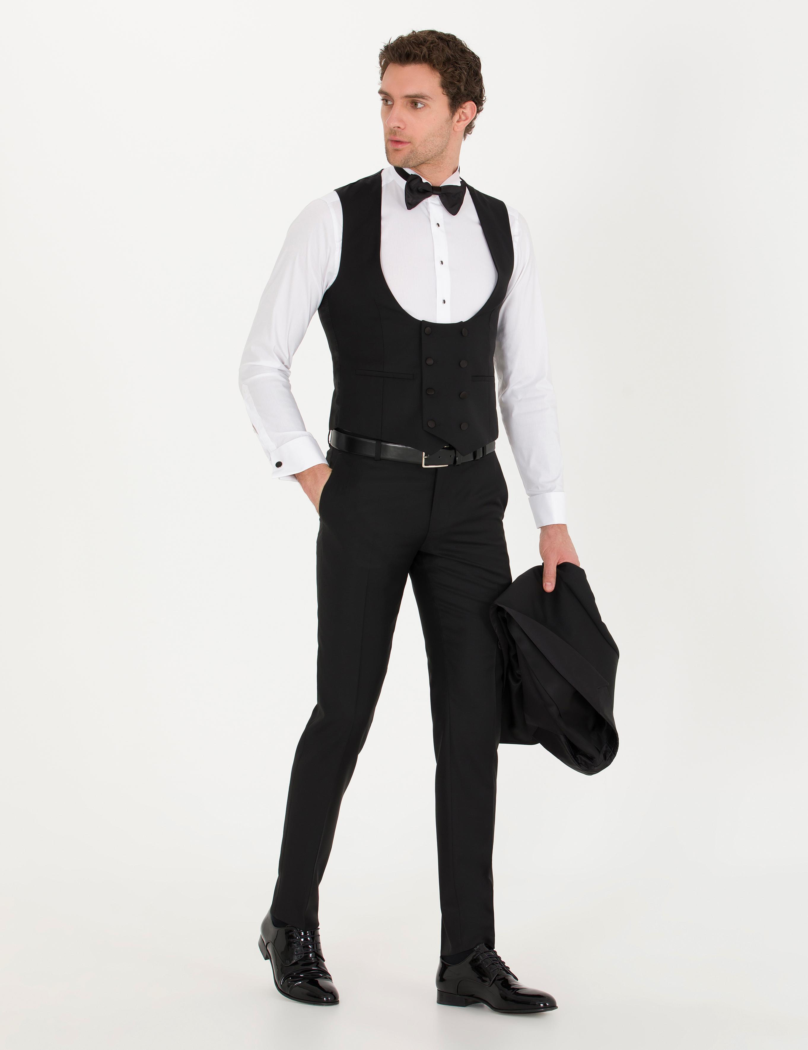 Siyah Ekstra Slim Fit Takım Elbise - 50267709050