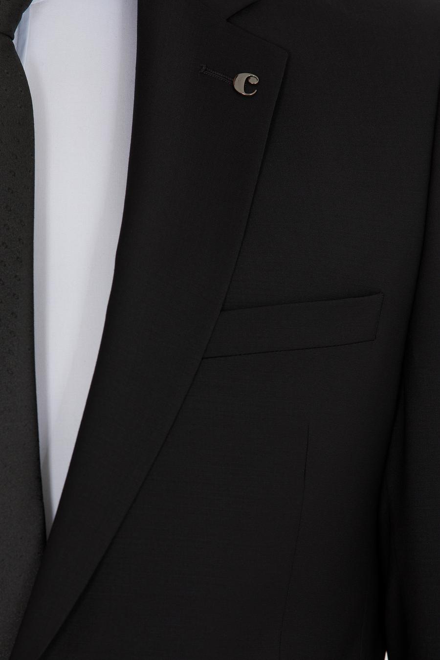 Siyah Slim Fit Yün Ceket - 50267711042