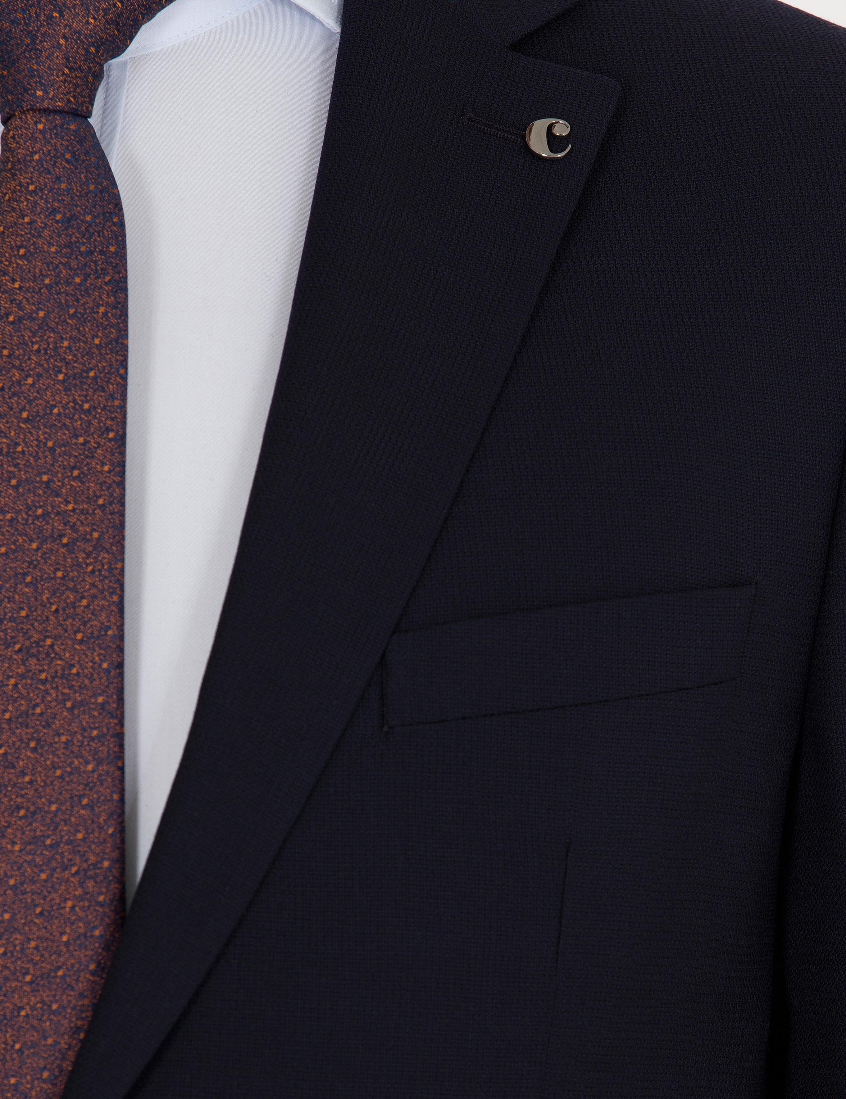 Lacivert Slim Fit Yün Ceket - 50267711084