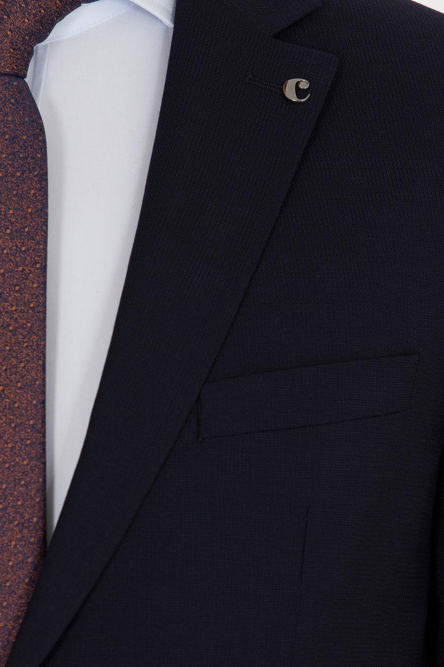 Lacivert Slim Fit Yün Ceket - 50267711084