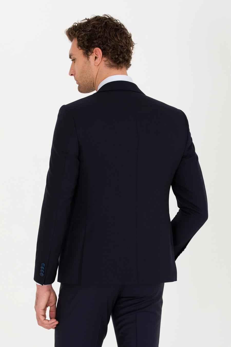 Lacivert Slim Fit Yün Ceket - 50267711084