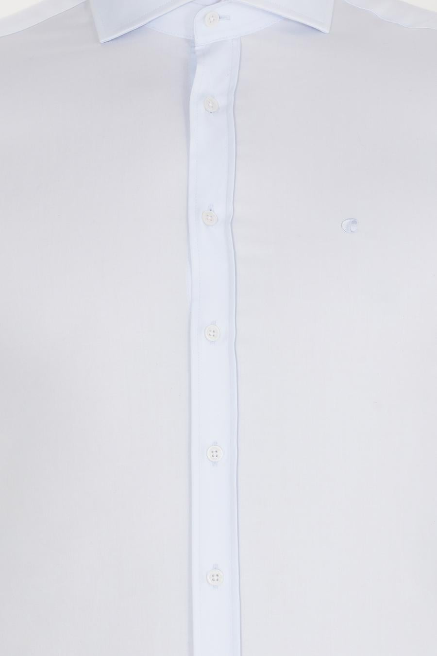 Açık Mavi Slim Fit Uzun Kollu Basic Gömlek - 50268927020