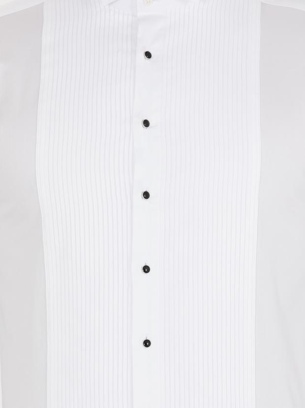 Beyaz Slim Fit Smokin Gömlek