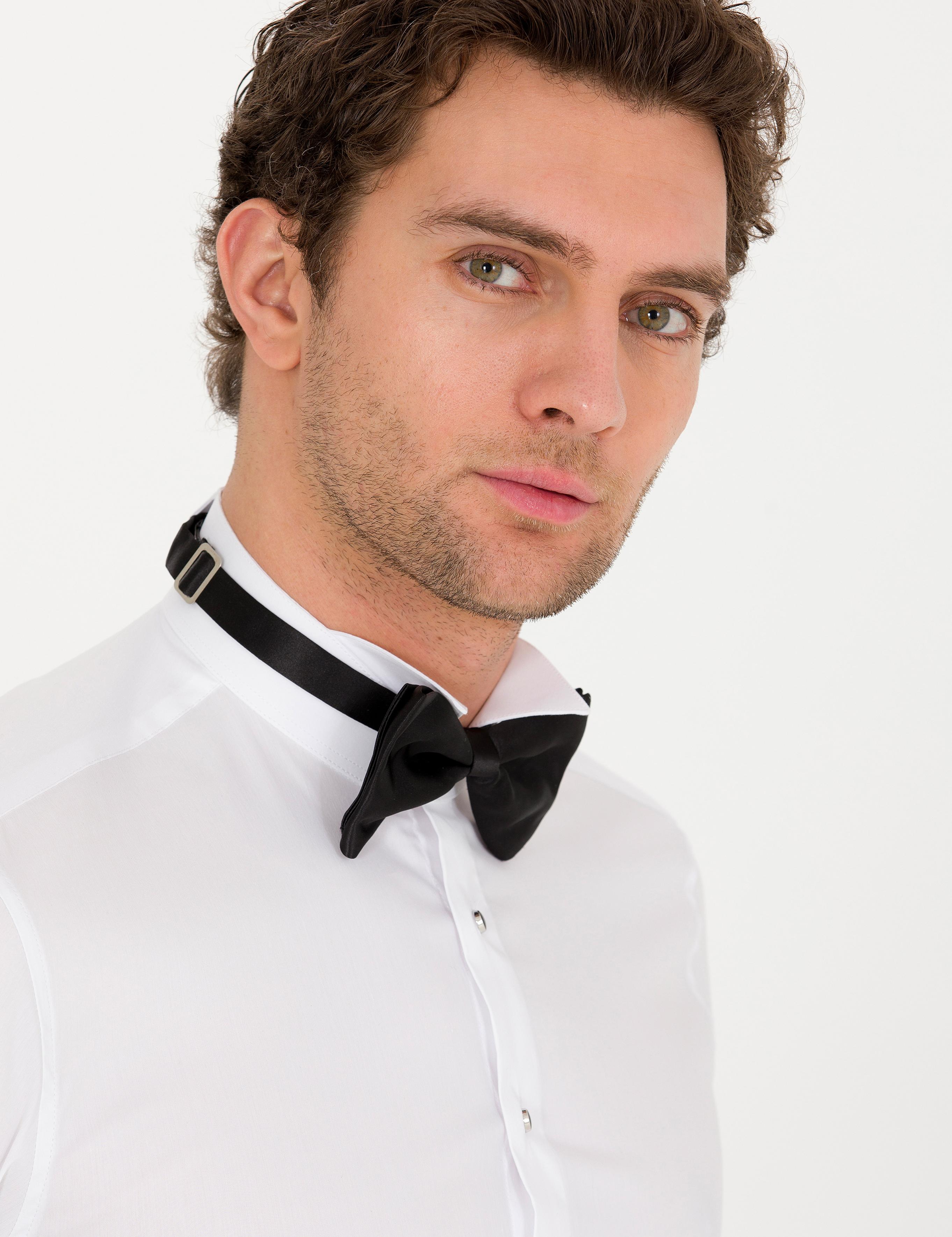 Beyaz Slim Fit Smokin Gömlek - 50269833010