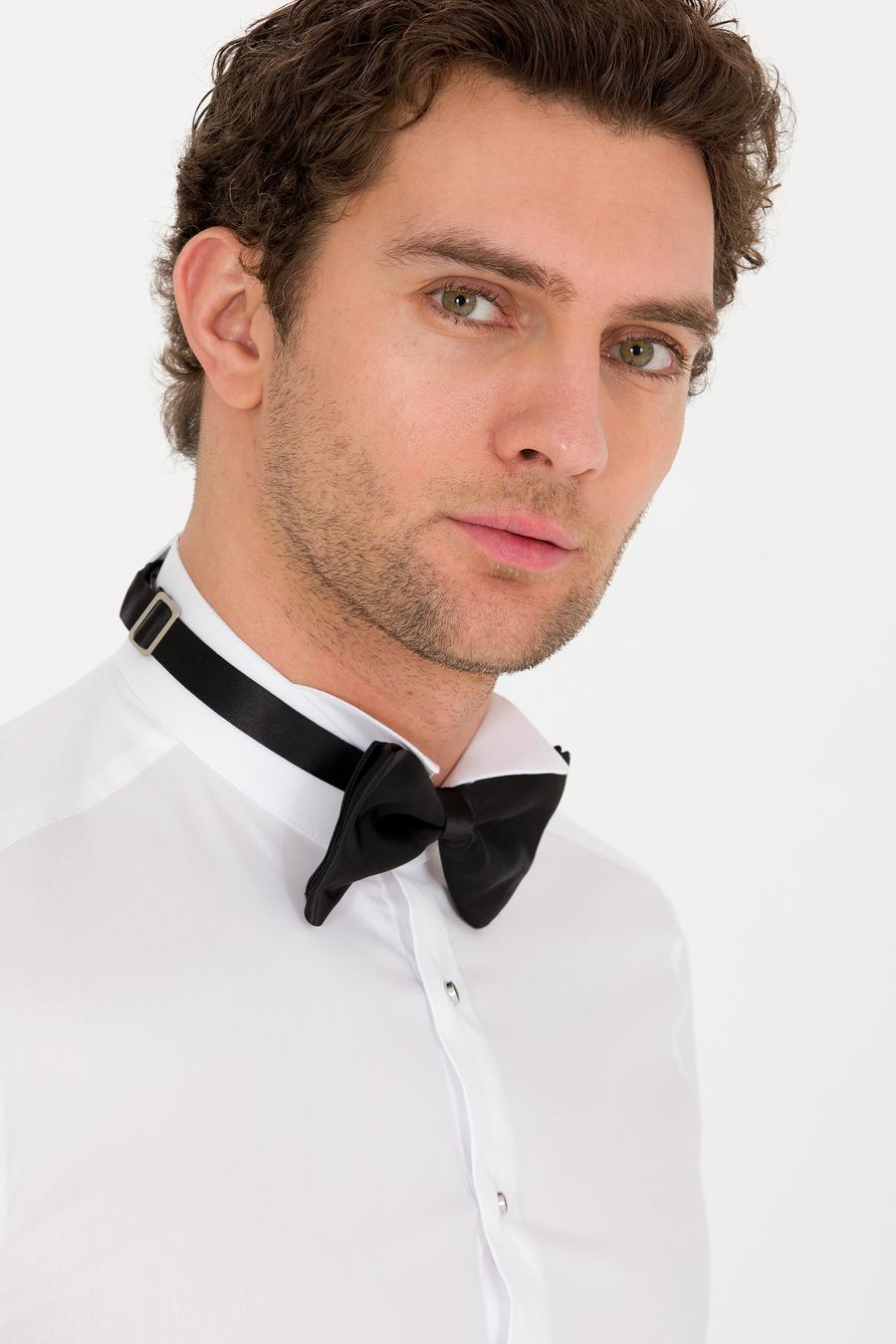 Beyaz Slim Fit Smokin Gömlek - 50269833010