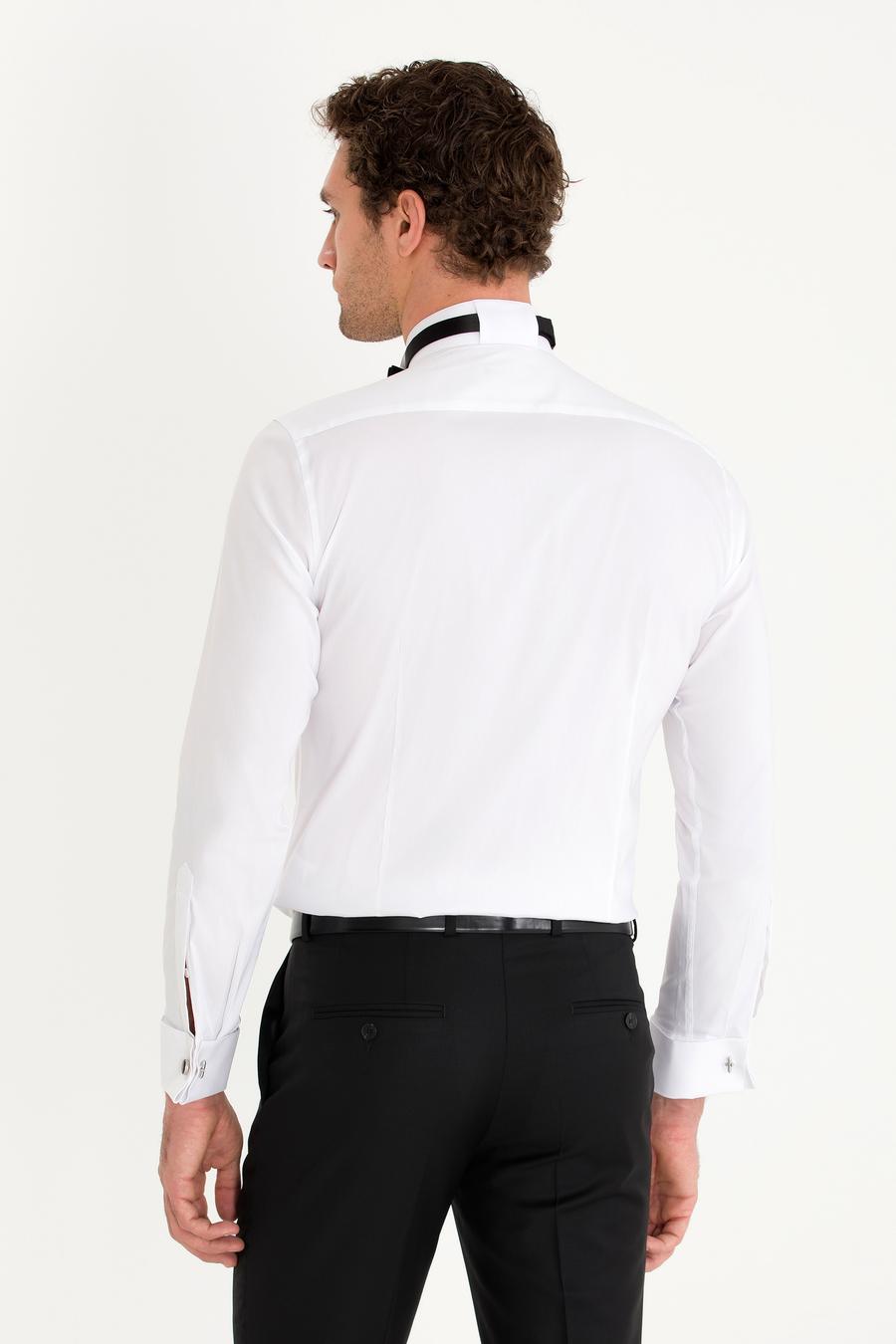 Beyaz Slim Fit Smokin Gömlek - 50269833010