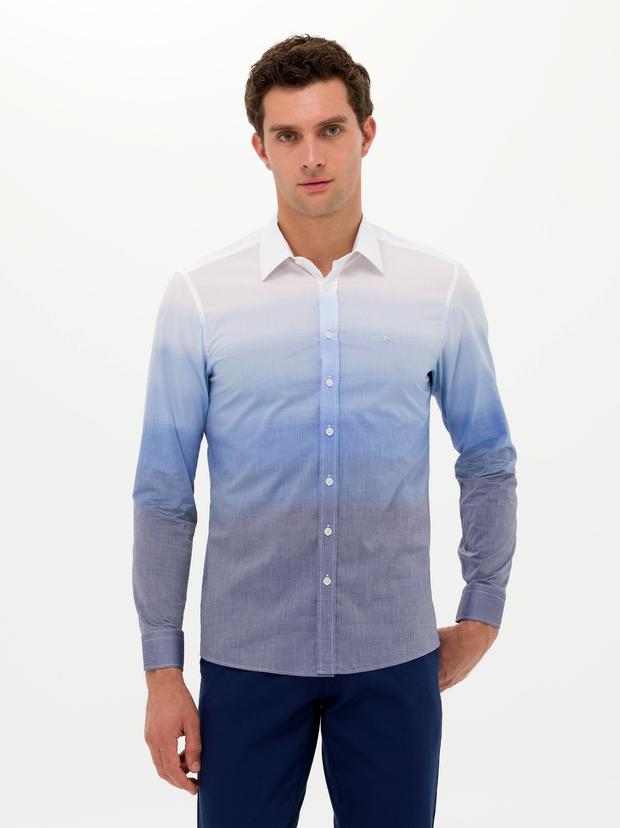 Mavi Slim Fit Uzun Kollu Gömlek