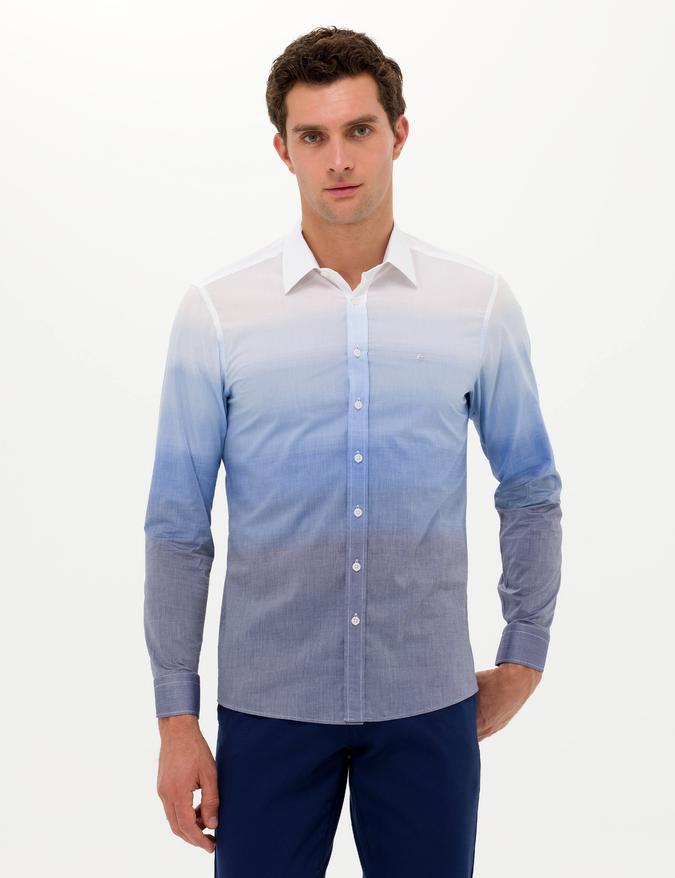 Mavi Slim Fit Uzun Kollu Gömlek