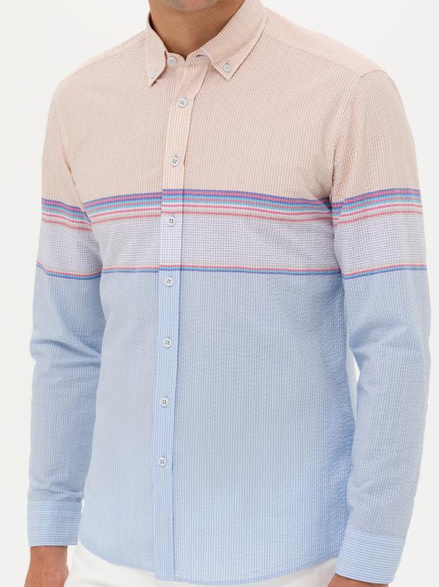 Mavi Slim Fit Uzun Kollu Gömlek