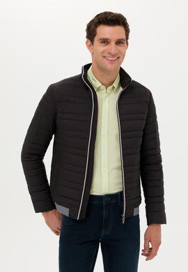 Siyah Slim Fit Mont