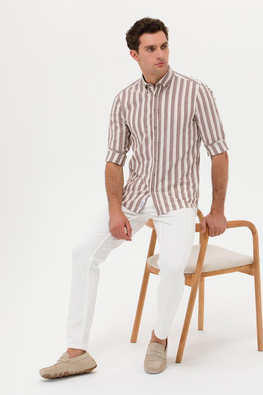 Beyaz Slim Fit Jean Pantolon - 50266671037