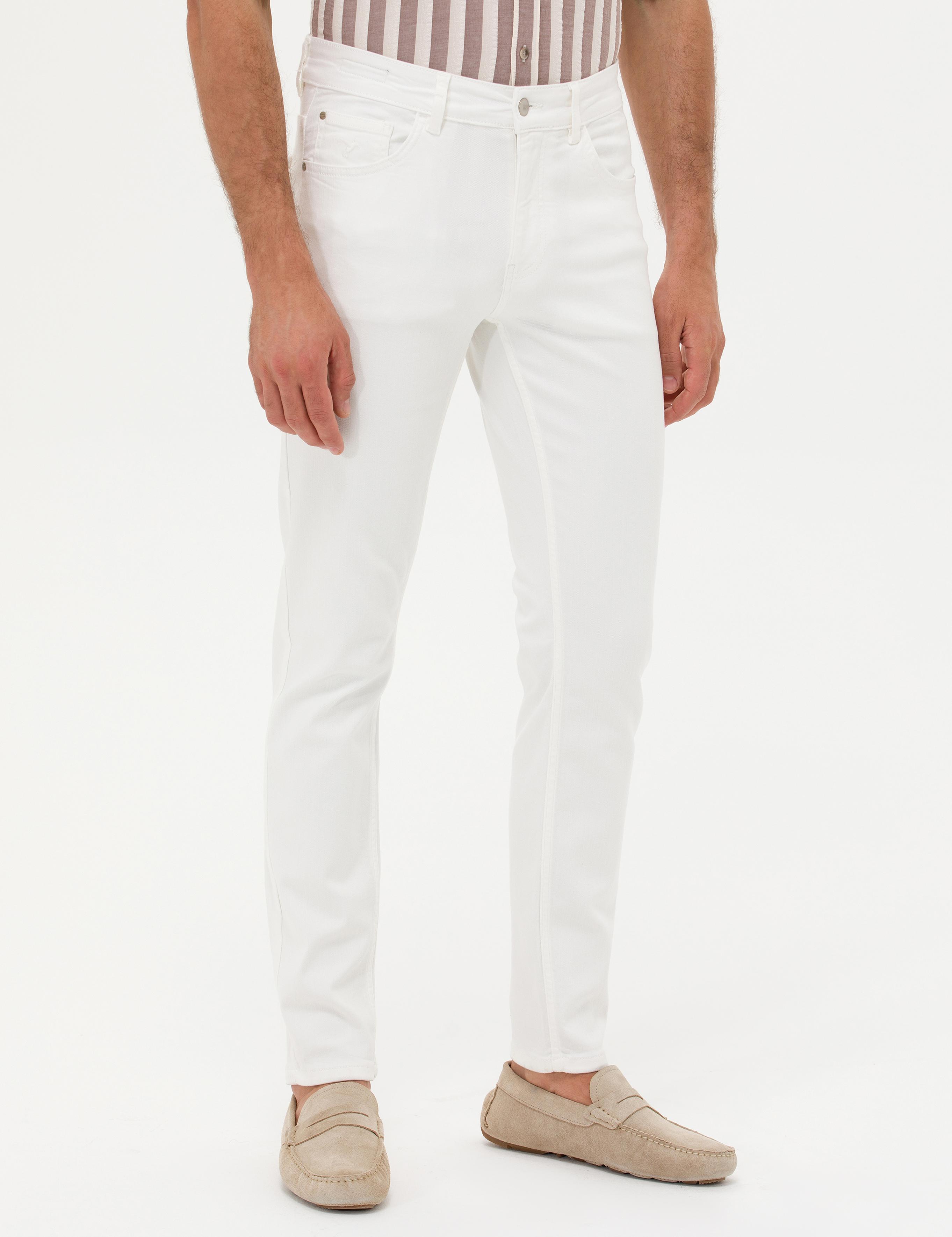 Beyaz Slim Fit Jean Pantolon - 50266671037