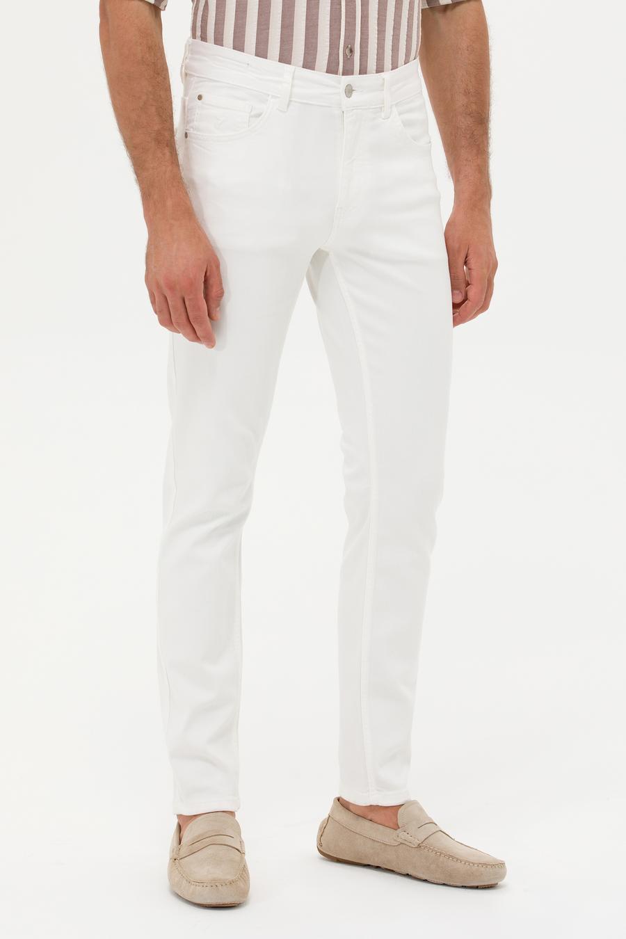 Beyaz Slim Fit Jean Pantolon - 50266671037