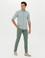 Yeşil  Slim Fit Keten Karışımlı Kanvas Pantolon