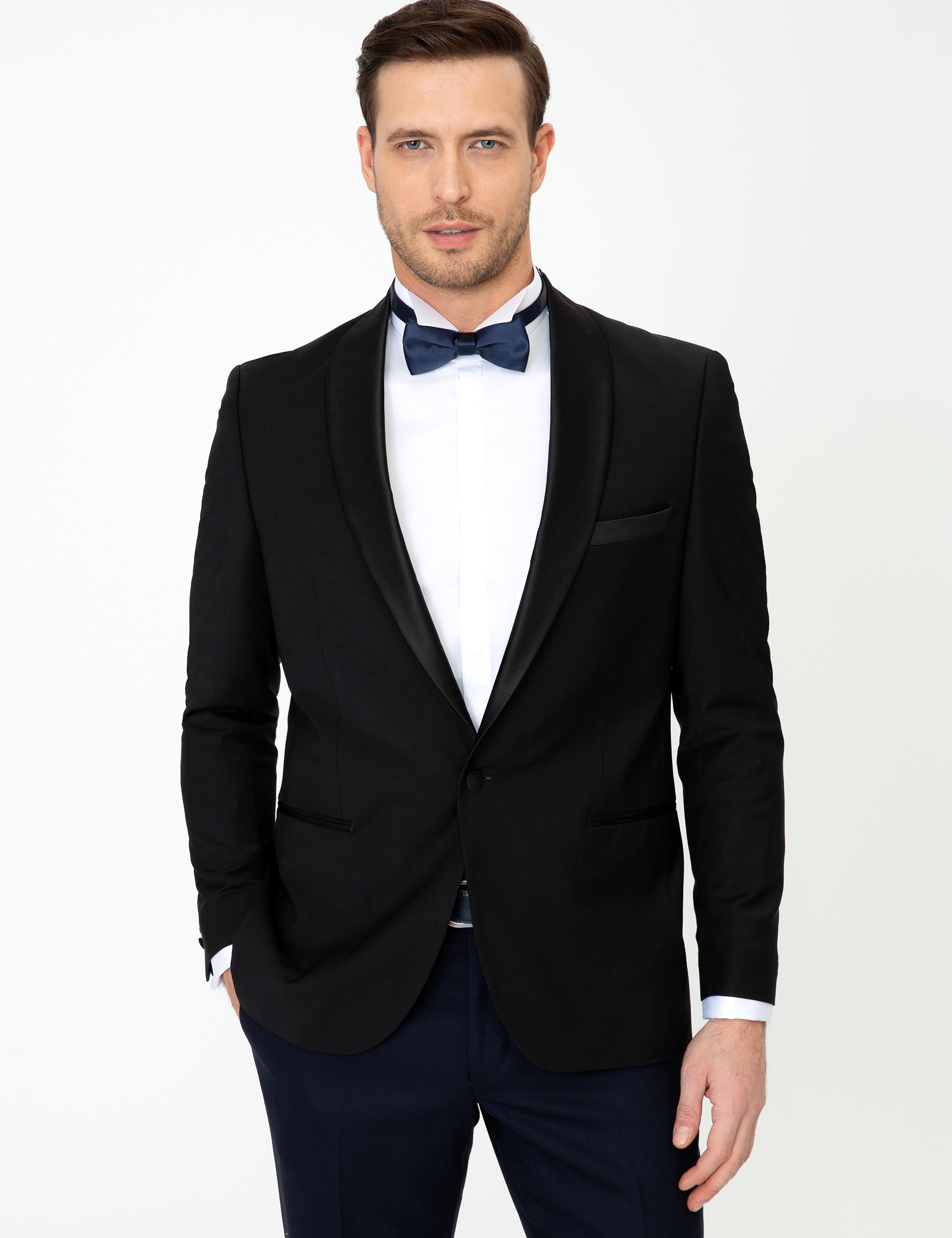 Siyah Slim Fit Smokin Ceket - 50223961053