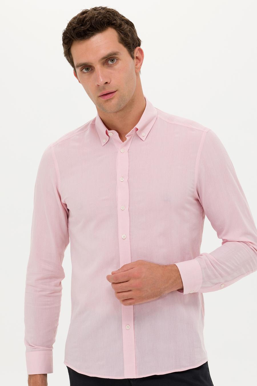 Pembe Slim Fit Uzun Kollu Gömlek - 50265484054
