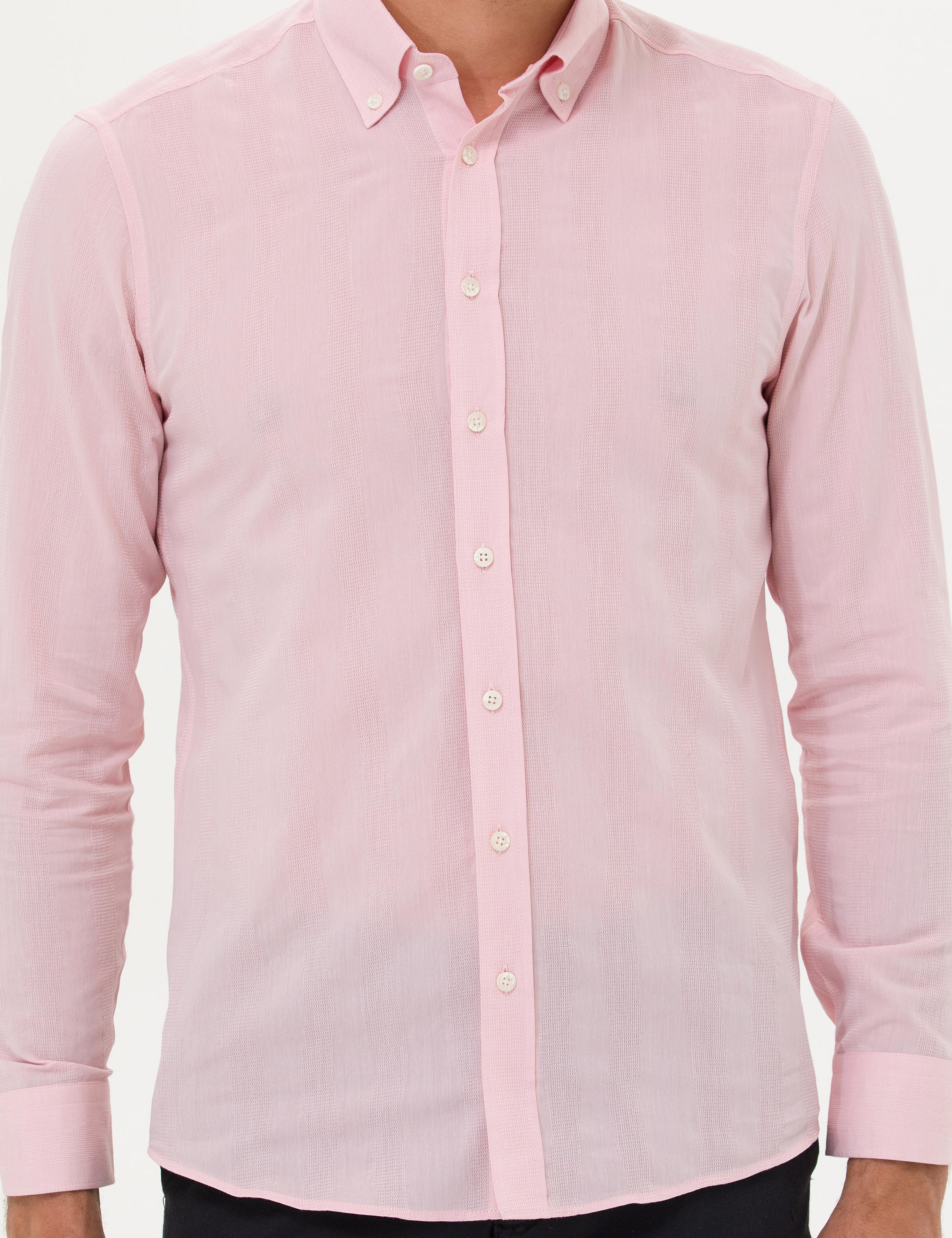 Pembe Slim Fit Uzun Kollu Gömlek - 50265484054