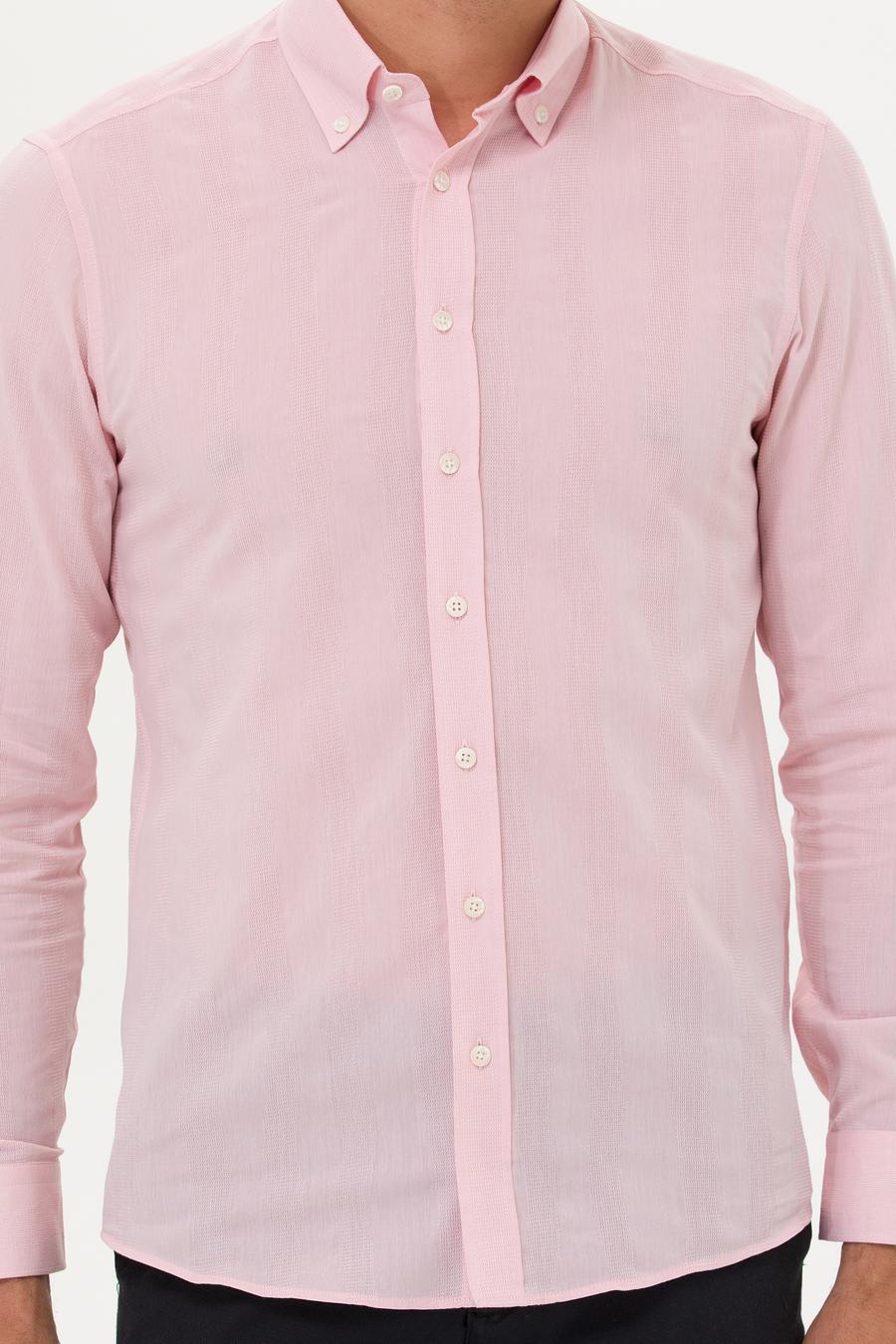 Pembe Slim Fit Uzun Kollu Gömlek - 50265484054
