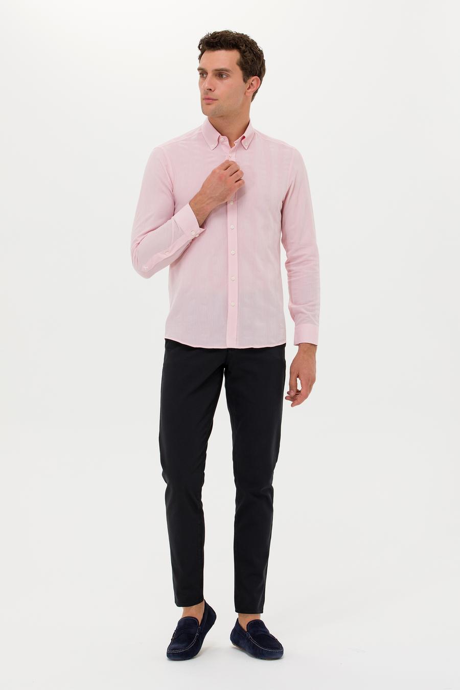 Pembe Slim Fit Uzun Kollu Gömlek - 50265484054