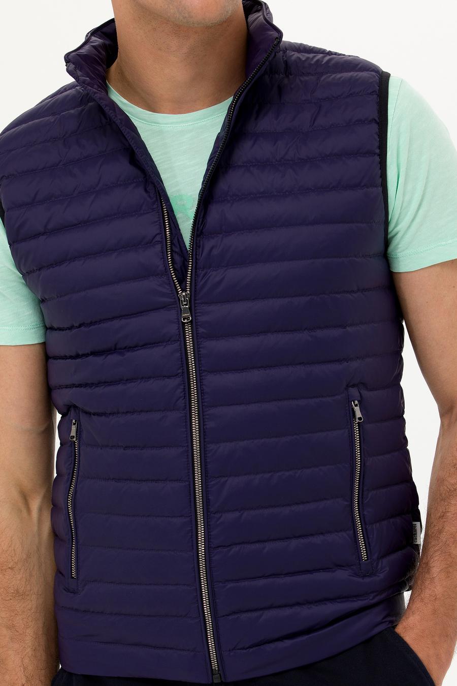 Lacivert İnce Kapitone Mont Yelek - 50266336012