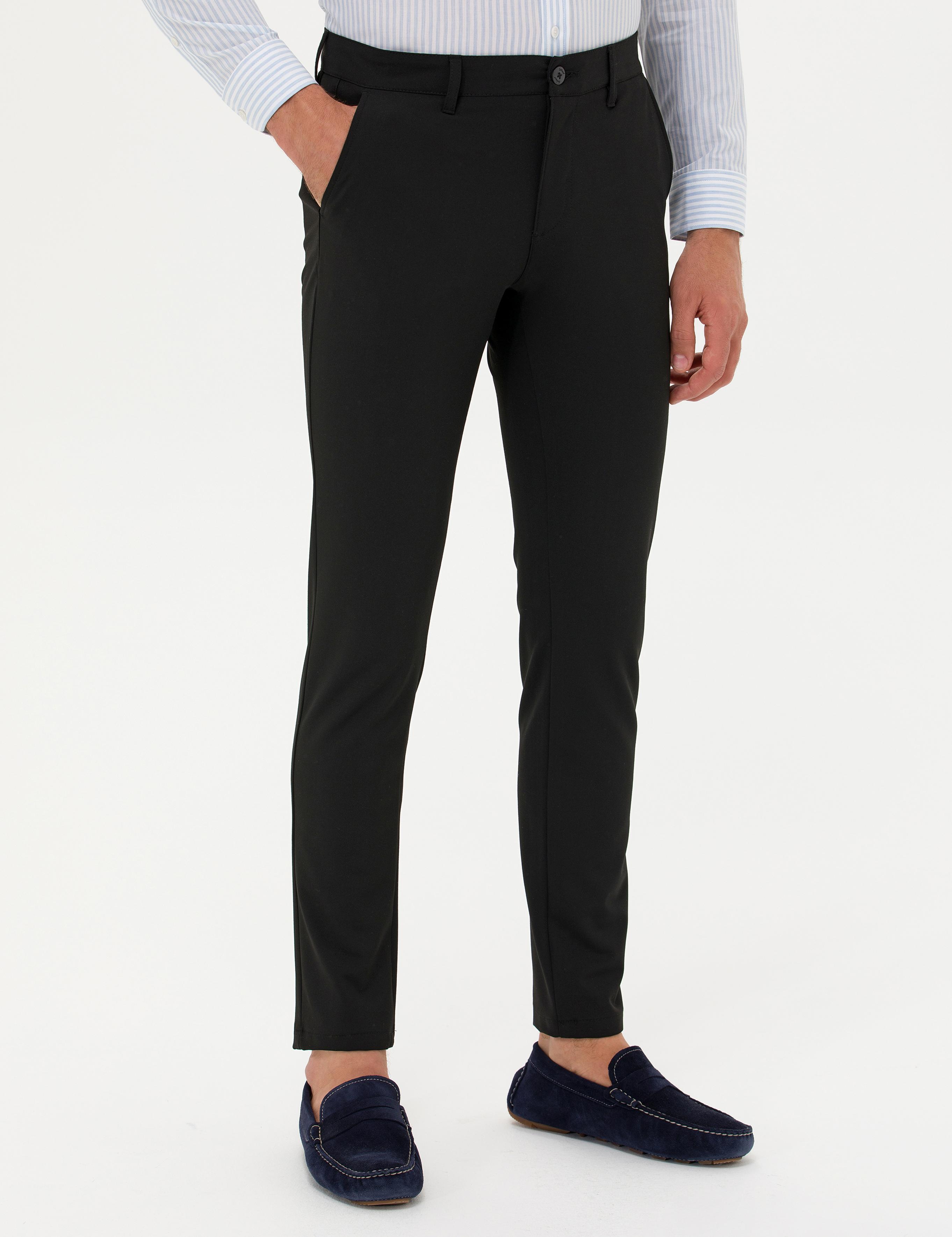 Siyah Slim Fit Kanvas Pantolon - 50266705148