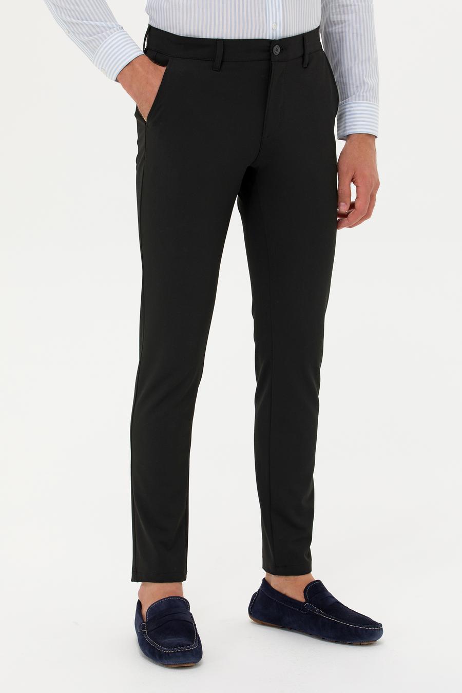 Siyah Slim Fit Kanvas Pantolon - 50266705148