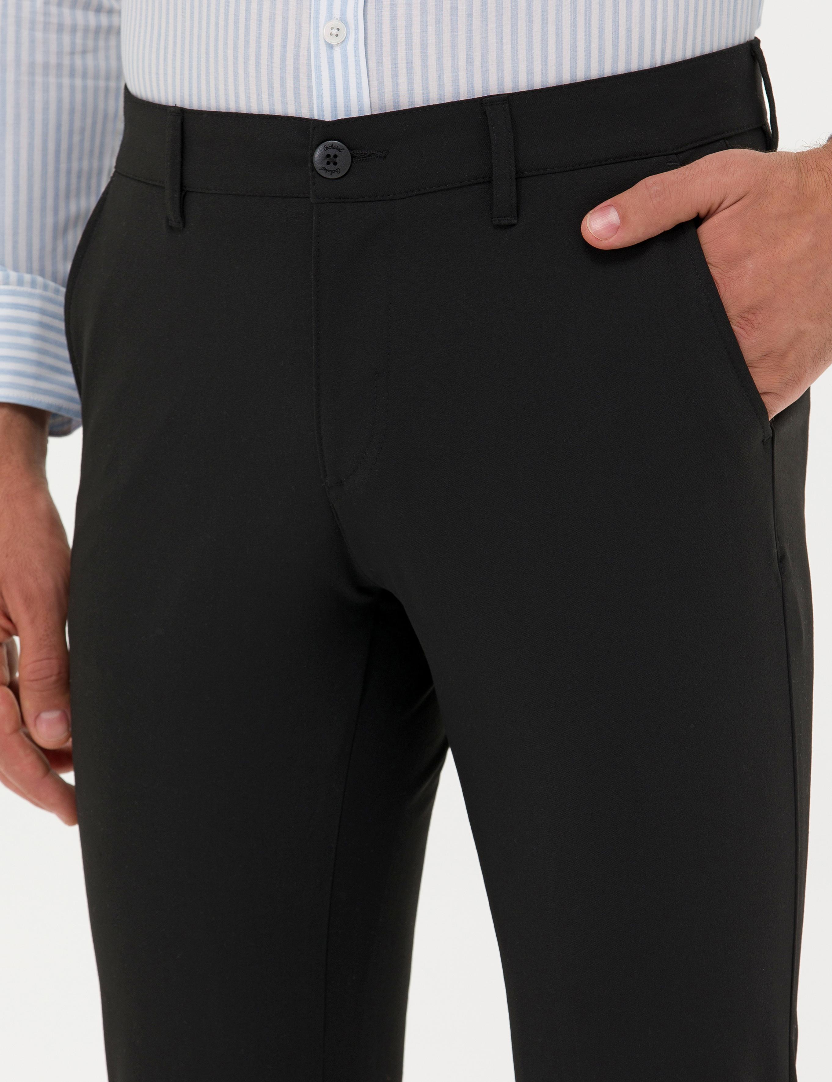 Siyah Slim Fit Kanvas Pantolon - 50266705148