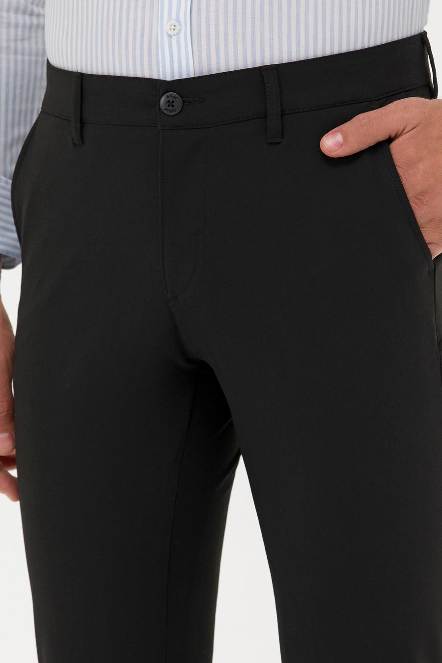 Siyah Slim Fit Kanvas Pantolon - 50266705148