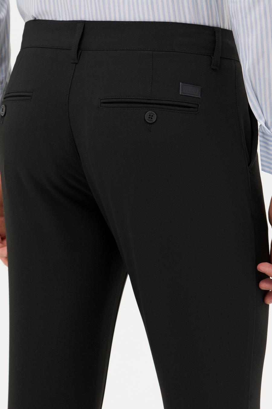 Siyah Slim Fit Kanvas Pantolon - 50266705148