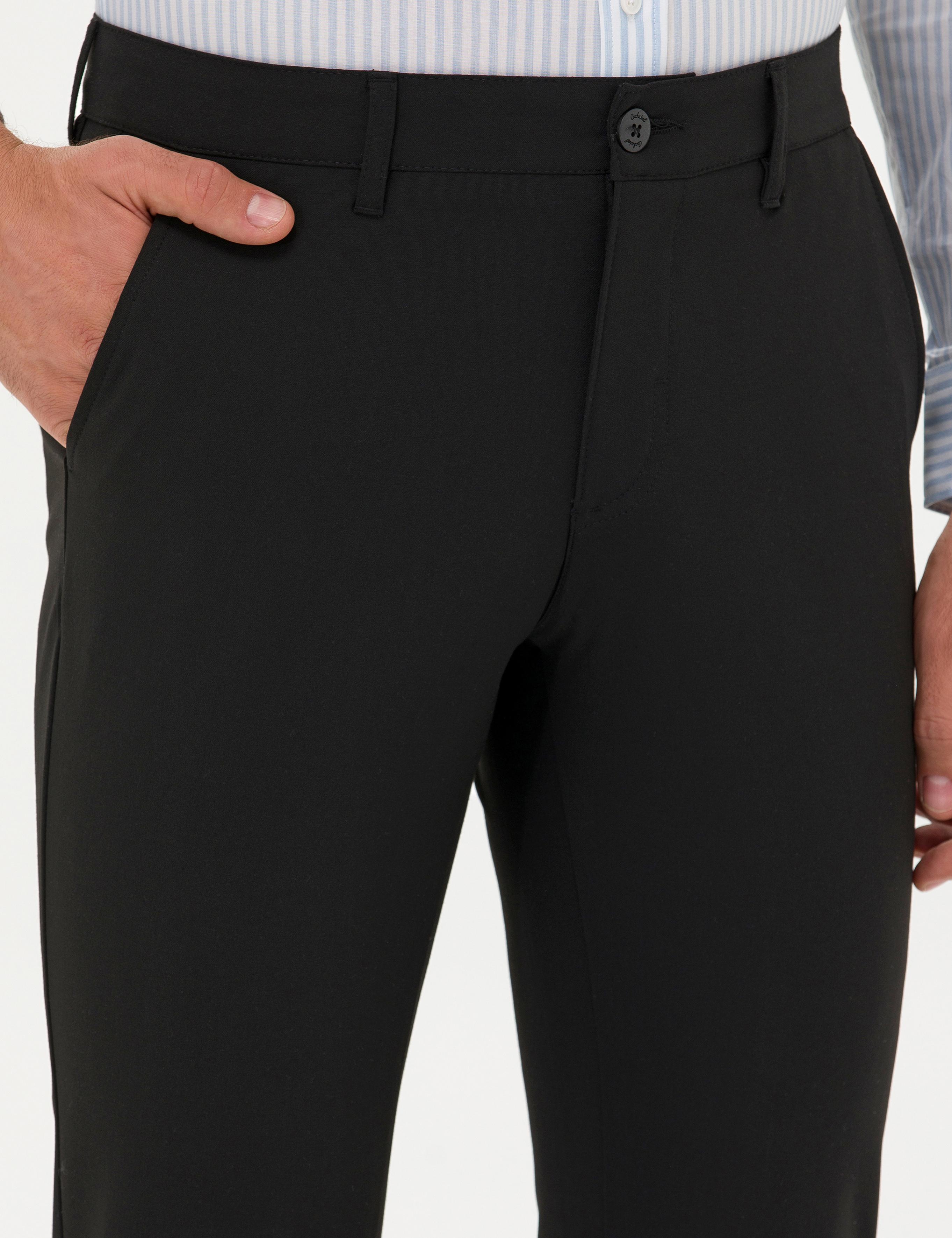 Siyah Slim Fit Kanvas Pantolon - 50266705148