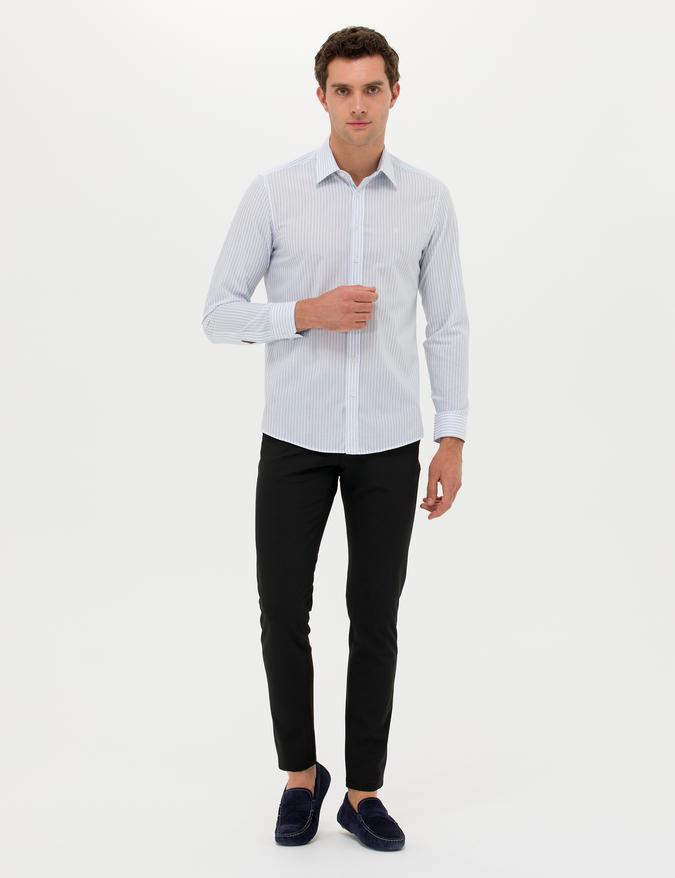 Siyah Slim Fit Kanvas Pantolon