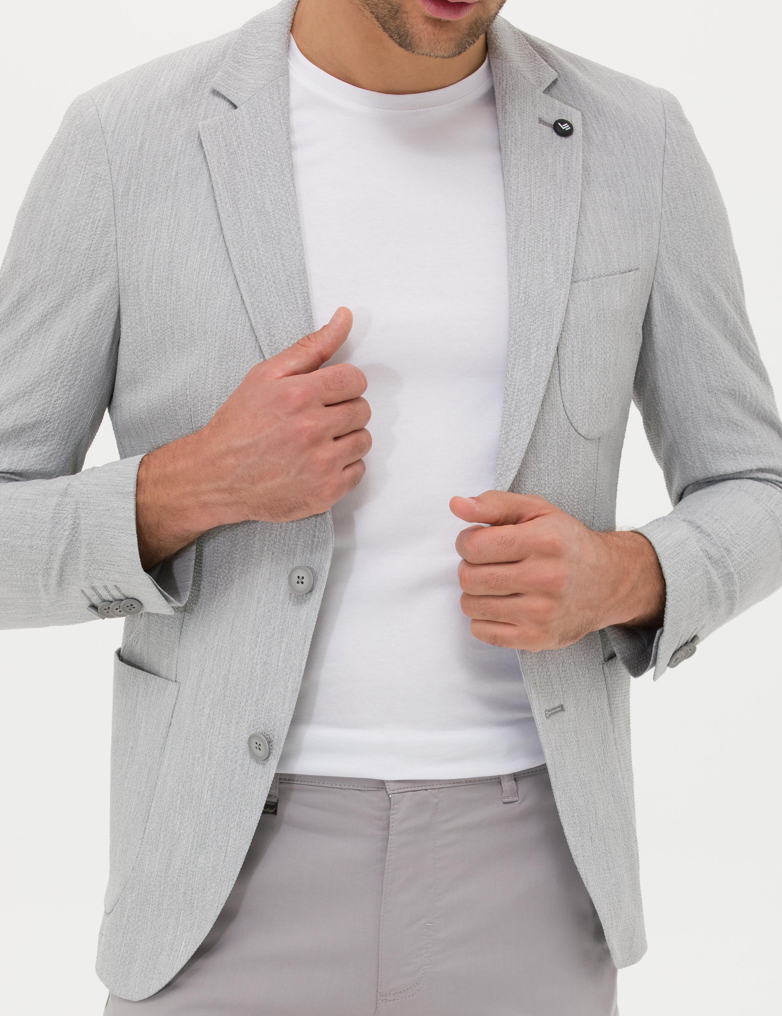 Açık Gri Ekstra Slim Fit Ceket - 50269215080