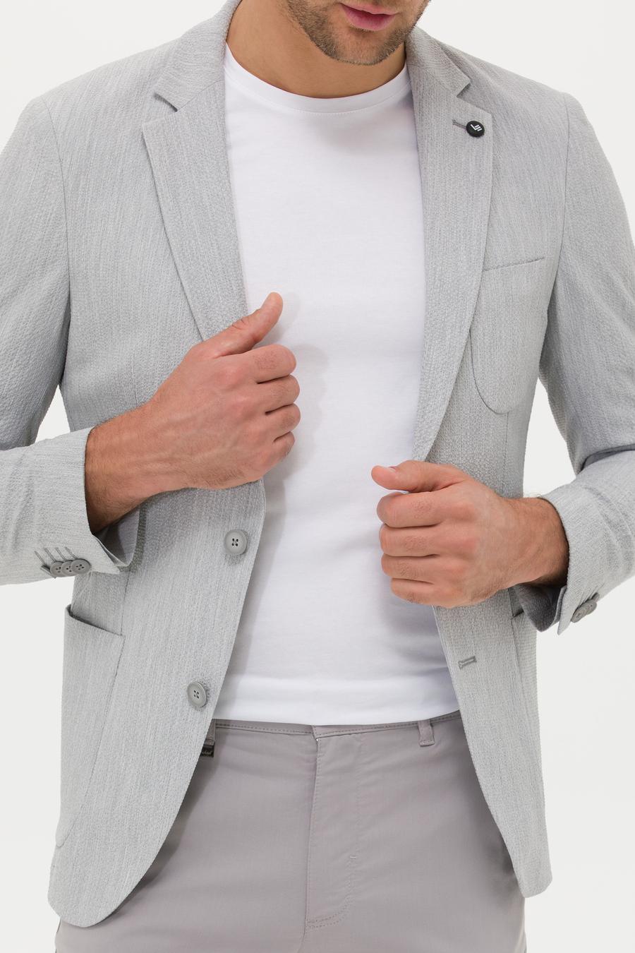 Açık Gri Ekstra Slim Fit Ceket - 50269215080