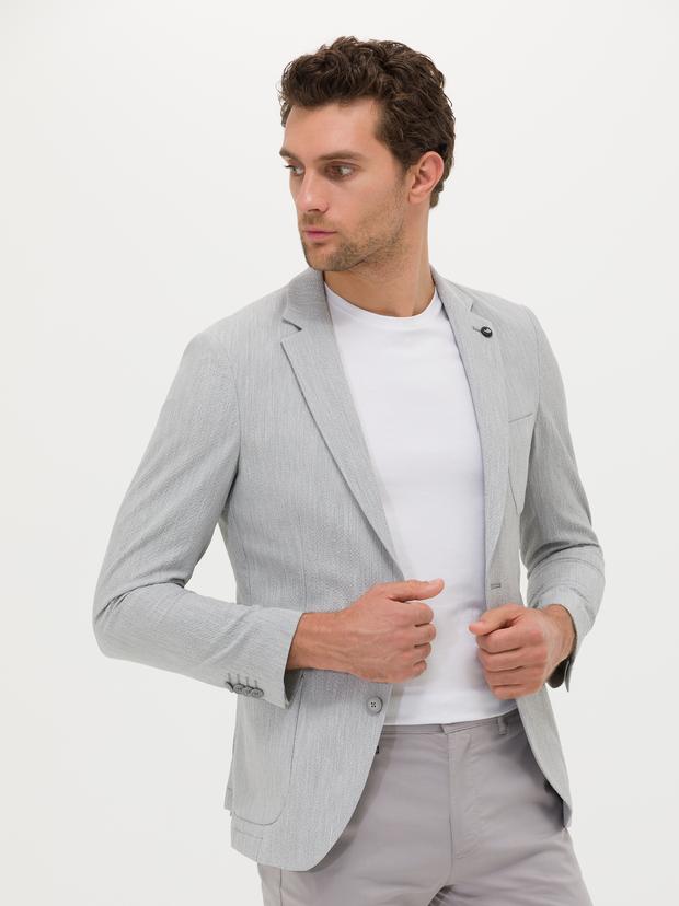 Açık Gri Ekstra Slim Fit Ceket