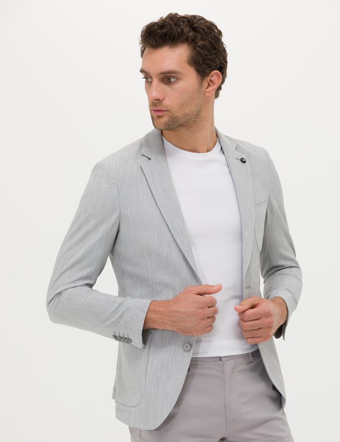 Açık Gri Ekstra Slim Fit Ceket