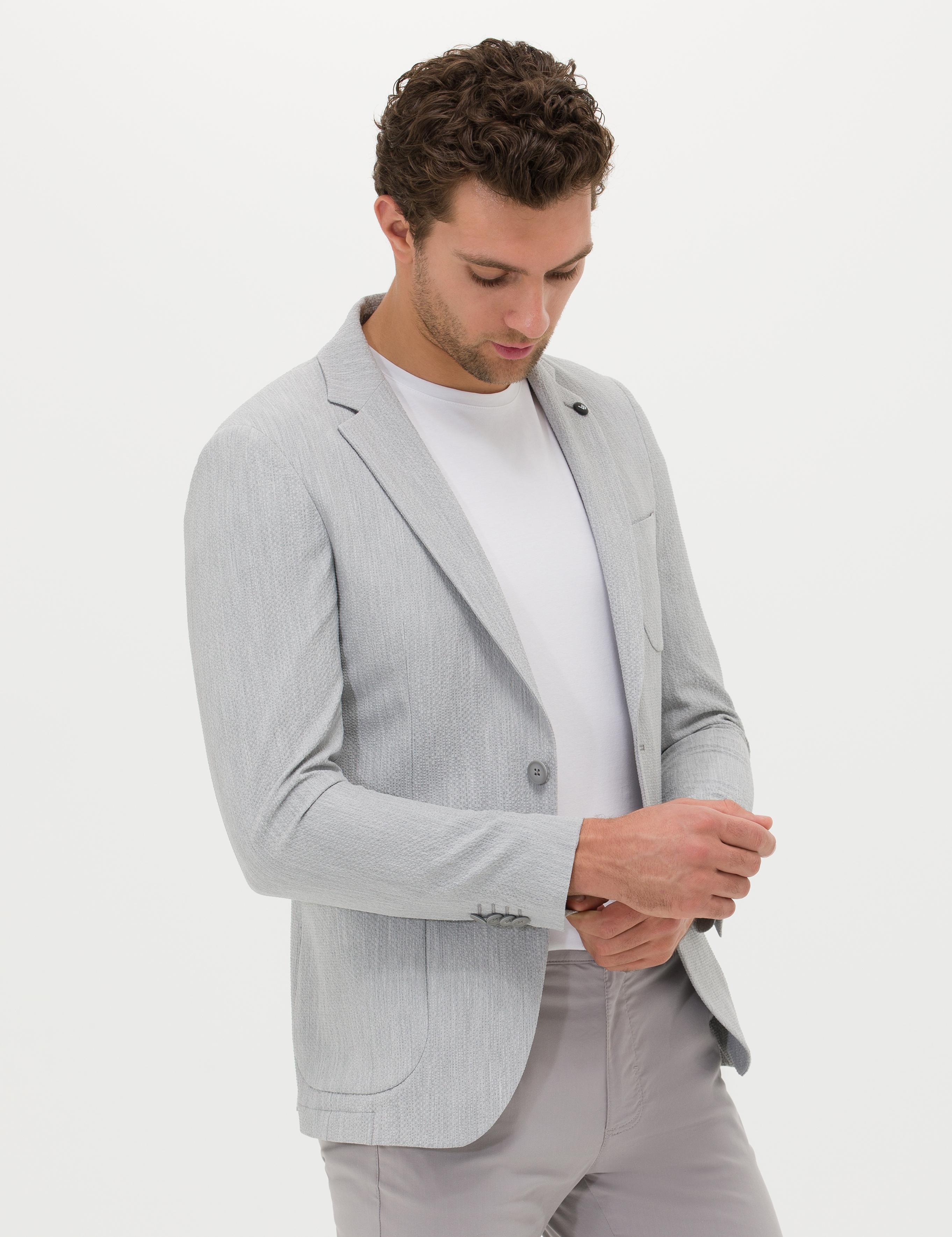 Açık Gri Ekstra Slim Fit Ceket - 50269215080