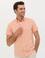 Turuncu Slim Fit Keten Karışımlı Kısakol Gömlek