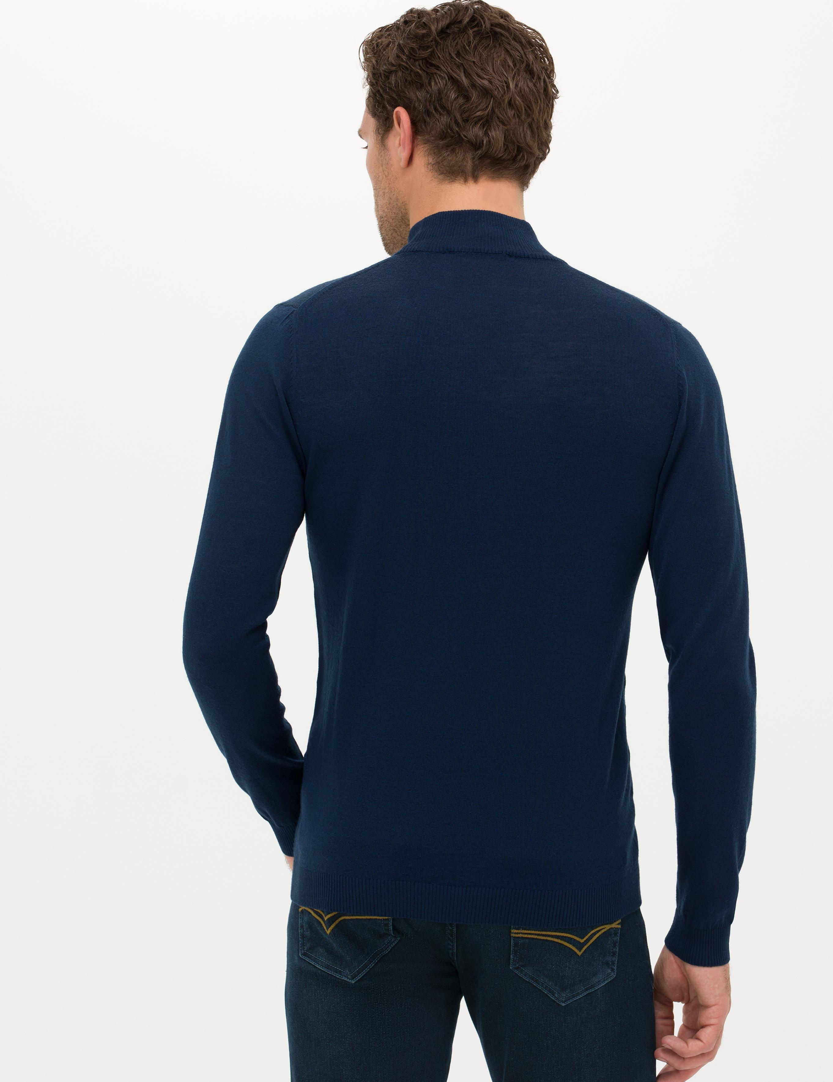 Lacivert Slim Fit Yarım Balıkçı Basic Triko Kazak - 50211256031