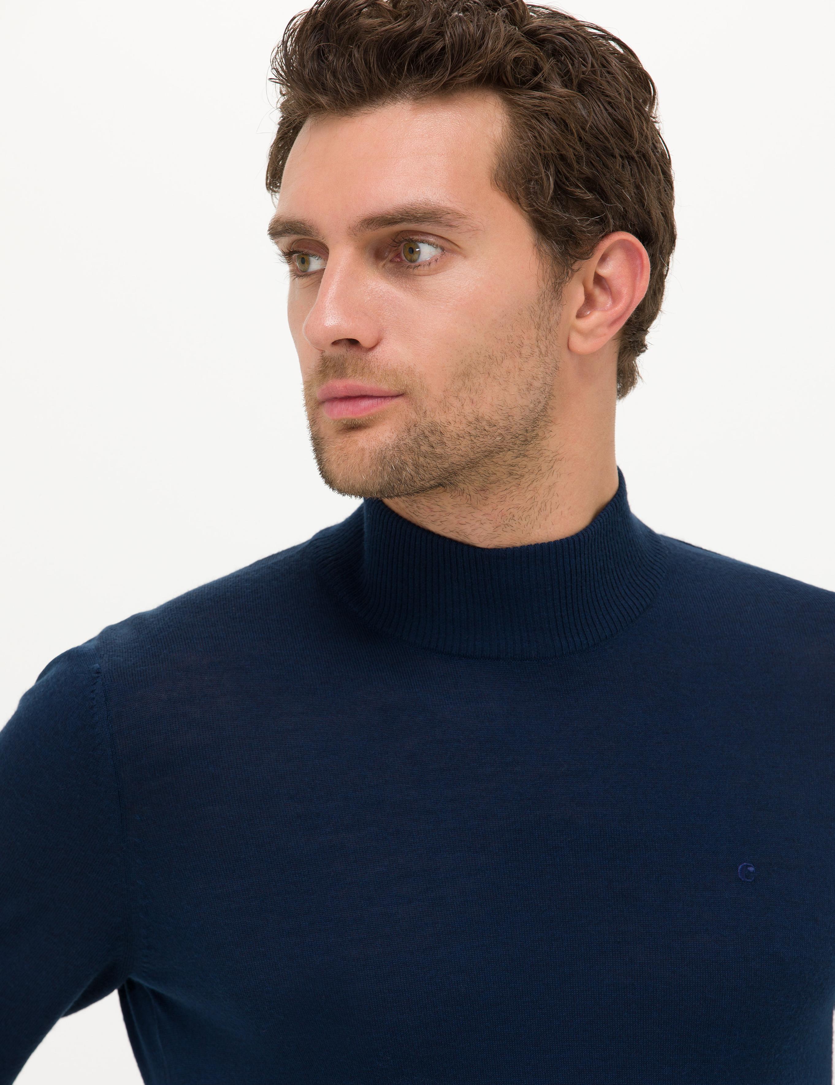 Lacivert Slim Fit Yarım Balıkçı Basic Triko Kazak - 50211256031