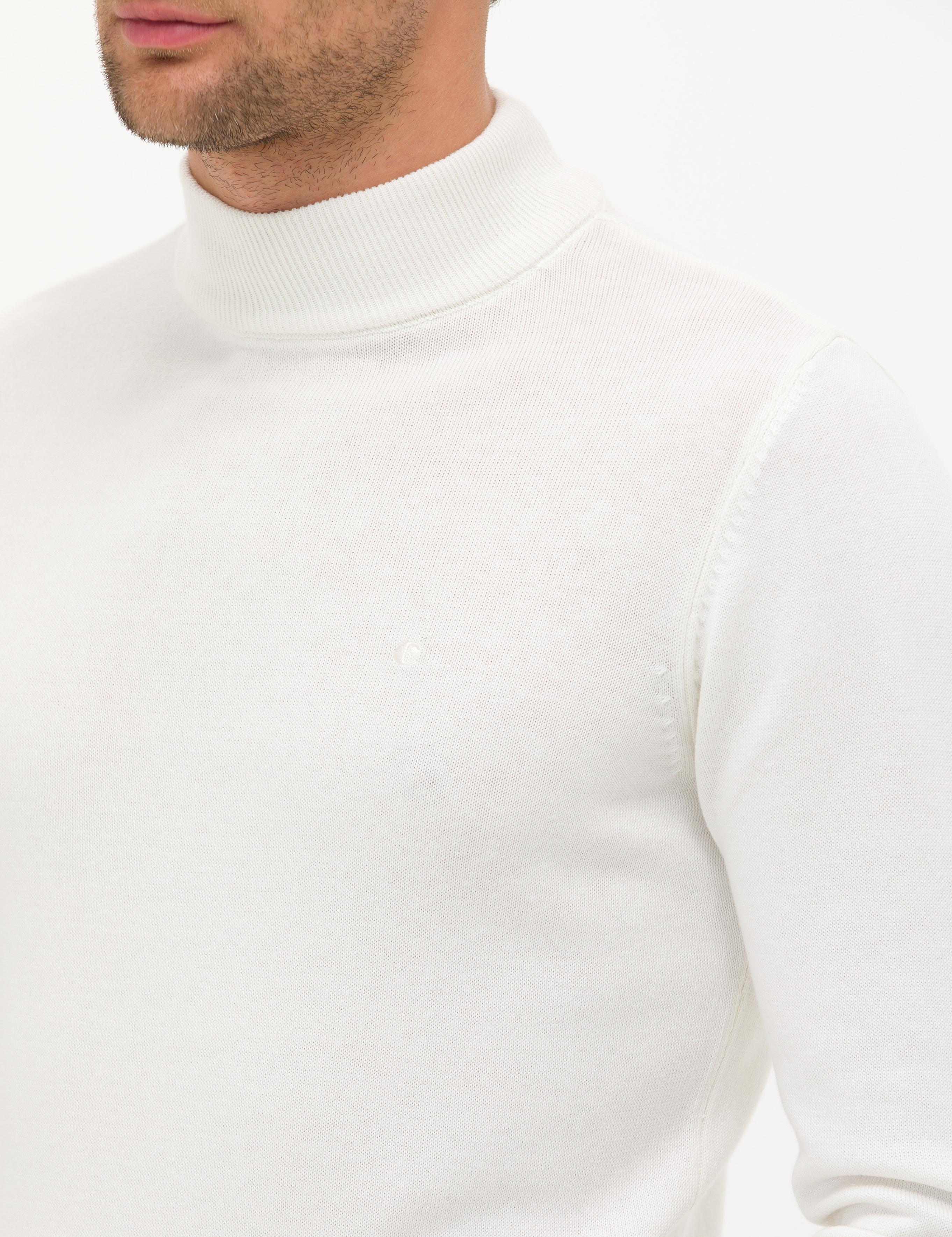 Ekru Slim Fit Yarım Balıkçı Basic Triko Kazak - 50257392066