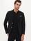 Siyah Slim Fit Yün Keten Karışımlı Ceket