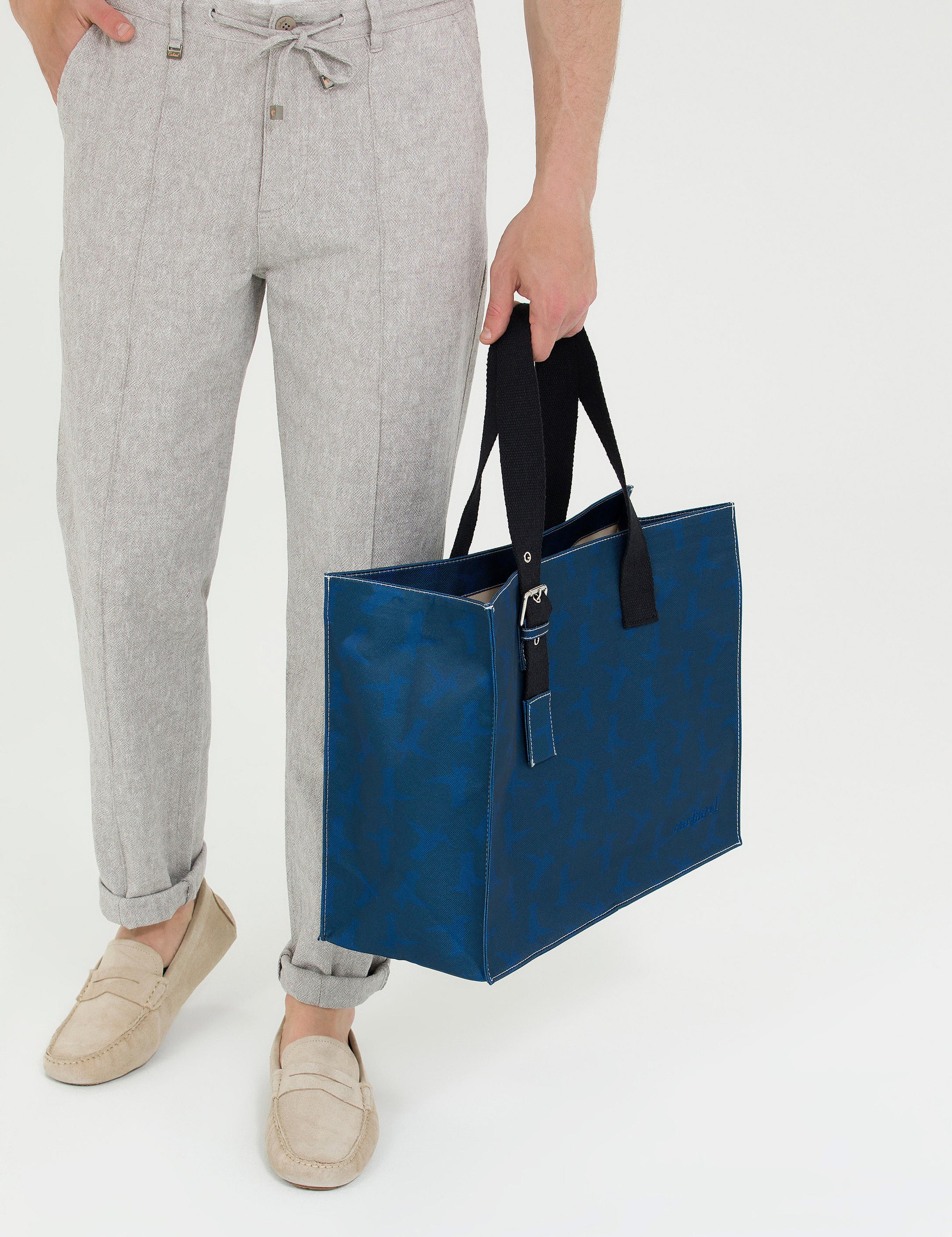 Erkek Koyu Mavi Kanvas Plaj Çantası 50270343 | Cacharel