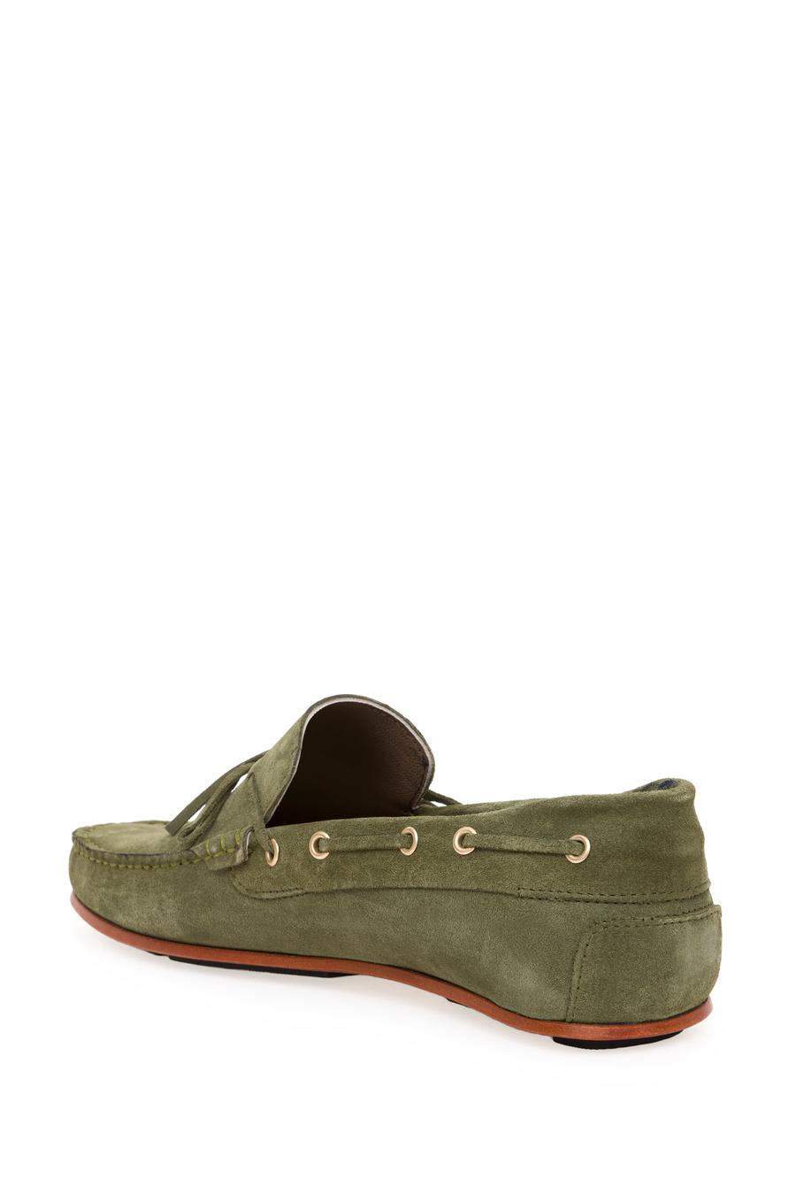 Haki Kösele Taban %100 Deri Loafer Ayakkabı - 50268410004