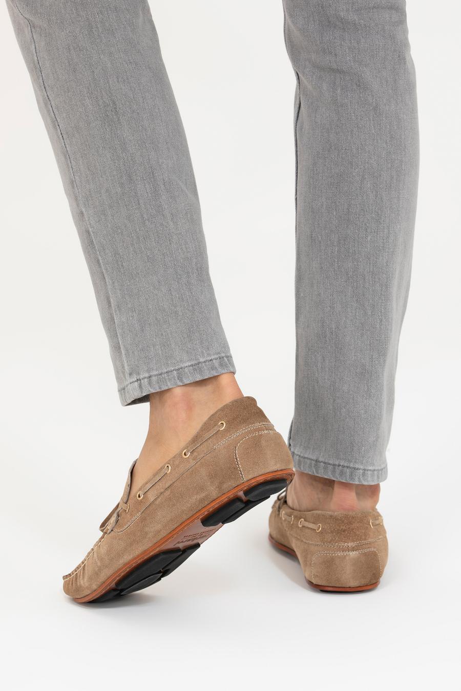 Bej Kösele Taban %100  Deri Loafer Ayakkabı - 50268410024